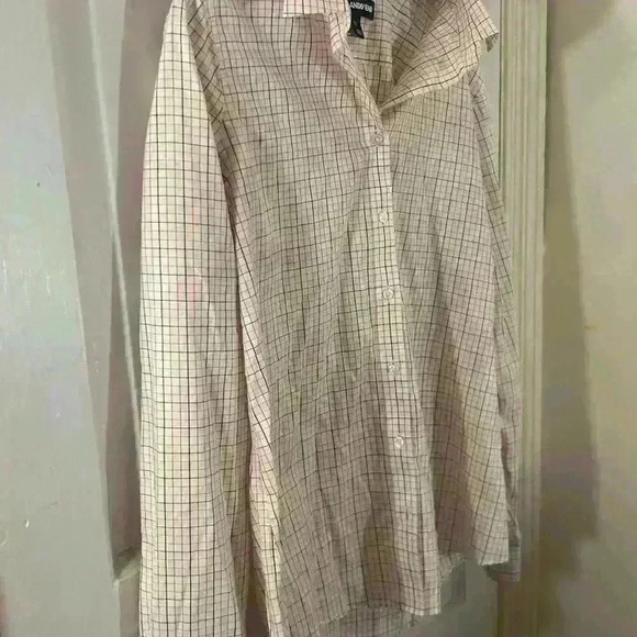 Lands' End Plaid Print Supima No Iron Shirt - Picture 2 of 7